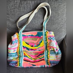 AMERICA and BEYOND | DAPHNE EMBELLISHED BEACH TOTE